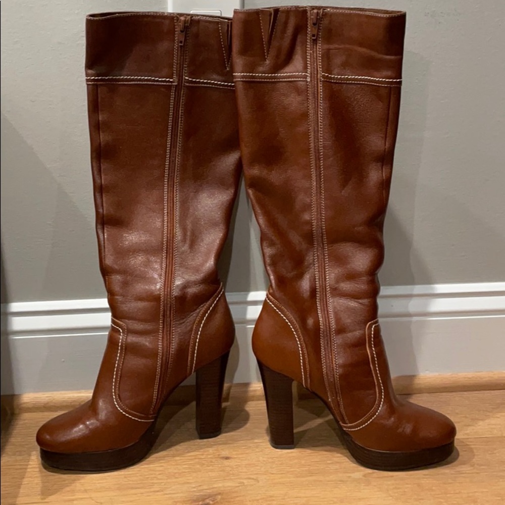 Colin Stuart hi calf boot cognac brown 8